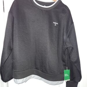 Halara Women's Black and Gray Crew Neck Sweatshirt -UNICORN